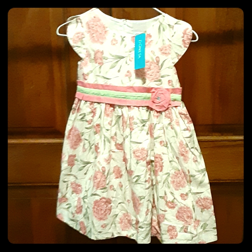 Donita cap sleeve peonies dress